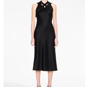 Off-White buckle-detail satin midi dress